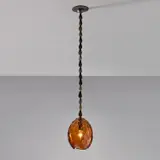 David Wiseman, "Glacier" ceiling light, circa 2011, Crystal, patinated brass, patinated bronze