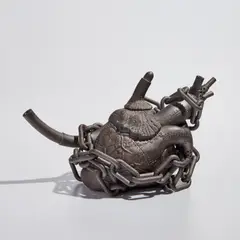 "Heart Teapot: Hostage/Metamorphosis III" by Richard Notkin, 2004, Glazed stoneware, sold Jul 2023