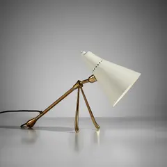 Giuseppe Ostuni, Adjustable table lamp, model no. 215, circa 1950, Painted aluminum, brass