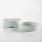Stand and low dish by Edmund de Waal, circa 1996, Porcelain, celadon glaze, sold Jul 2023