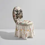 Muriel Brandolini, Slipper chair, circa 2019, Fabric upholstery, ash