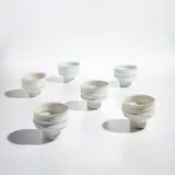 James Makins, Six footed bowls, circa 1979, Glazed porcelain
