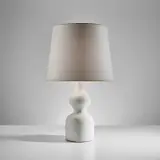 Georges Jouve, Table lamp, circa 1951, Glazed stoneware, paper shade