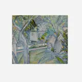 Arnold Blanch, Untitled (Landscape with Houses), oil on unstretched canvas