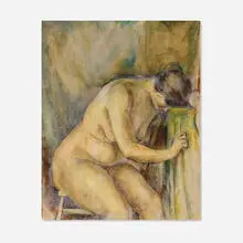 Arnold Blanch, Untitled (Seated Nude), oil on unstretched canvas