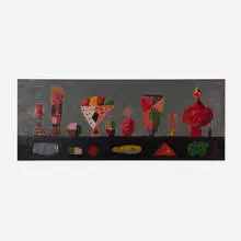 Arnold Blanch, Long Still Life, oil on wood panel