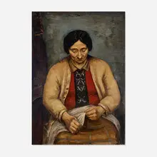 Arnold Blanch, Untitled (Woman Sewing), oil on canvas