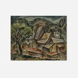 Arnold Blanch, Untitled (Village Scene), oil on canvas