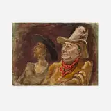 Arnold Blanch, Untitled (Western Couple), oil on Masonite