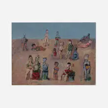 Arnold Blanch, Untitled (Beach Scene), oil on canvas board