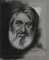 James S. Brohan, Untitled, black and white chalk pastel 28 x 22.5cm