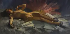 Richard Durando Togo, Untitled, oil on canvas 60 x 120cm