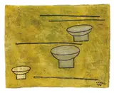 Lê Thiết Cương, Untitled, gouache and gold foil on paper