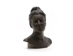 Byrne, Untitled, a bronze portrait bust of a young girl signed