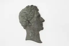 John Steell, Untitled, a bronze plaque of a man's head in profile