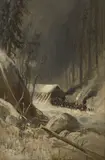 Frederick Ferdinand Schafer, After a snowstorm in the Sierra Nevada Mountains near Summit Station, Central Pacific Railroad