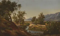 Henry Ford, A view of Santa Barbara, oil on canvas affixed to board