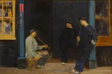 John Herbert Evelyn Partington, Scenes from Chinatown, San Francisco (two), watercolor, gouache and ink on paper
