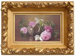 Edward Chalmers Leavitt, Roses and shell, 1899, oil on canvas