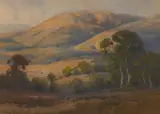 Percy Gray, Marin County hills, 1928, watercolor on paperboard