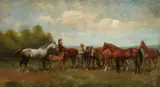 Paul Giovanni Wickson, Among the herd, 1914, oil on canvas