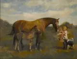 Paul Giovanni Wickson, An apple for the horses, oil on canvas