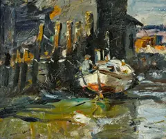 Low tide by Maurice Logan, oil on canvas, sold Nov 2011