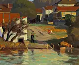 Burton Shepard Boundey, Bank of the lake, oil on canvas