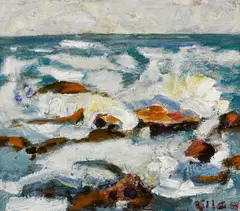 Carmel water by Selden Connor Gile, 1934, oil on board, sold Nov 2011
