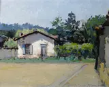 M. Evelyn McCormick, Monterey adobe, oil on canvas