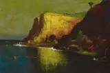 Will Sparks, Winter sunrise, yellow bluff, Monterey coast near Point Sur, oil on canvas
