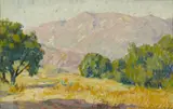 Benjamin Brown, Meadow and mountain, oil on paper