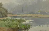 Benjamin Brown, Mountain lake, oil on canvas
