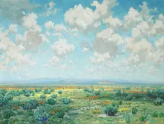 Granville Redmond, High desert in bloom, oil on canvas