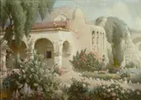 Charles Percy Austin, Ringing the bells at Capistrano, 1941, oil on board