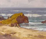 Dana Bartlett, A day at the beach, oil on canvas