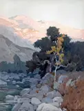 Marion Wachtel, The creek at sunset