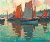 Edgar Alwin Payne, The harbor, Douarnenez, France