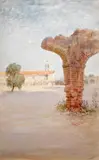 William Lees Judson, Mission ruins, watercolor on paper