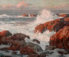 Crashing waves by Edgar Alwin Payne, oil on canvas, offered Nov 2011