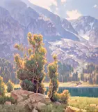 Dennis Doheny, Lake and mountain scene, 2003, oil on canvas