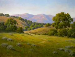 Evening light by David Chapple, oil on linen affixed to board, sold Nov 2011