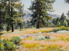 Agnes Lawrence Pelton, Mountain flowers in September, Thomas Mountain, 1945, oil on canvas affixed to board