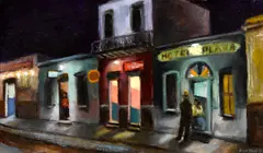 Joseph Chabot, Hotel Plaza, Los Angeles, 1945, oil on canvas
