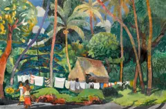 Kona village by Millard Sheets, 1973, watercolor on paper, sold Nov 2011