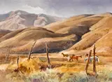 George Gibson, Vanishing pastures, 1972, watercolor on paper