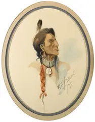 Edgar Samuel Paxson, Sioux, 1905; Poker Jim, Flathead, 1910 (two), first signed and dated 'ES Paxon 1905' (lower right) and titled 'Sioux' (on the reverse); second signed 'ES Paxon / 1910' (lower right)