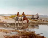 William Steve Seltzer, Navajo riders, oil on canvas
