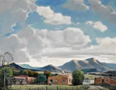New Mexico by Cornelius Botke, oil on canvas affixed to board, offered Nov 2011