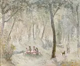 Fremont F. Ellis, The picnic, 1959, oil on masonite